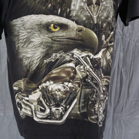 Vitnage Graphic T-shirt Bald Eagle Mortocycle Graphic Rock Chang - Men's Meidum - Picture 3 of 10